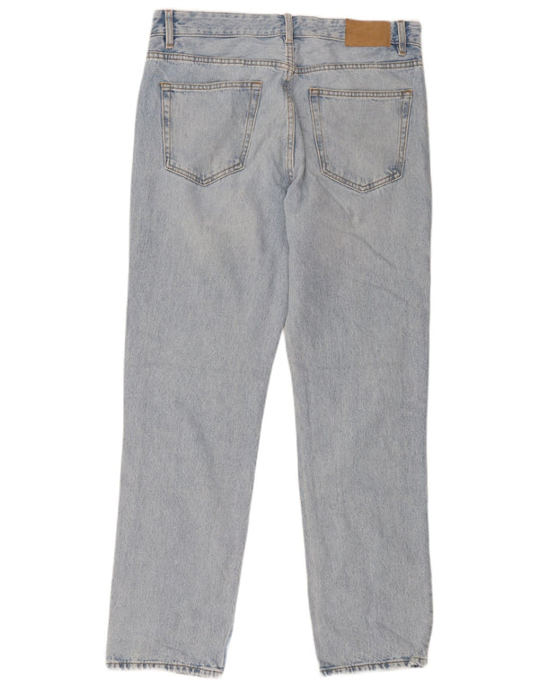 Zara Mens Straight Jeans EU 42 Grande W32 L32 Azul Algodão