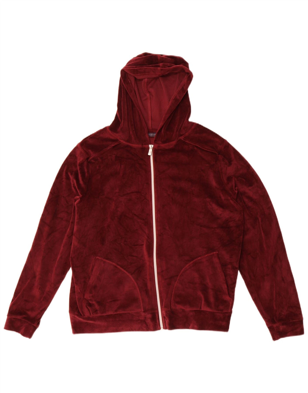Suéter feminino Marks & Spencer com capuz e zíper grande Reino Unido 12 Médio Borgonha