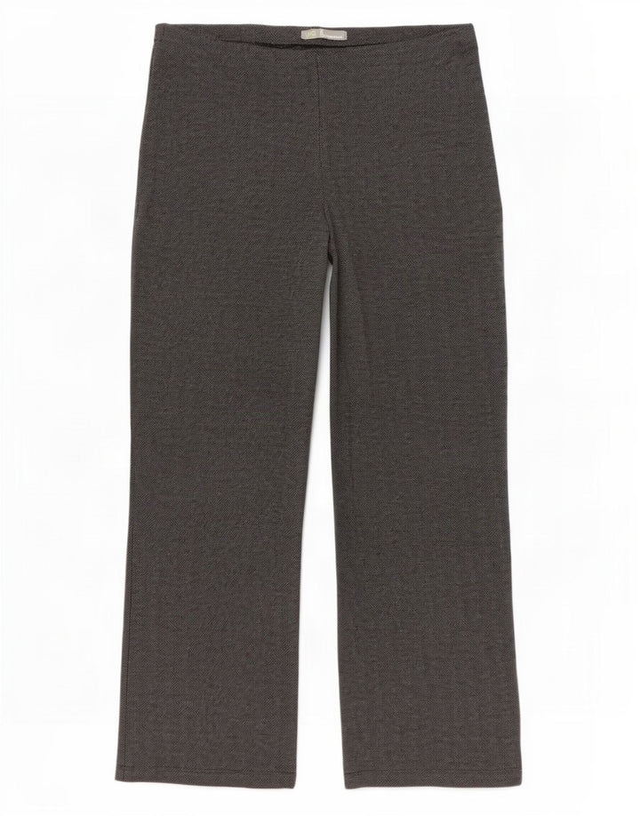 Calça casual feminina de perna larga Marks & Spencer W32 L27 cinza
