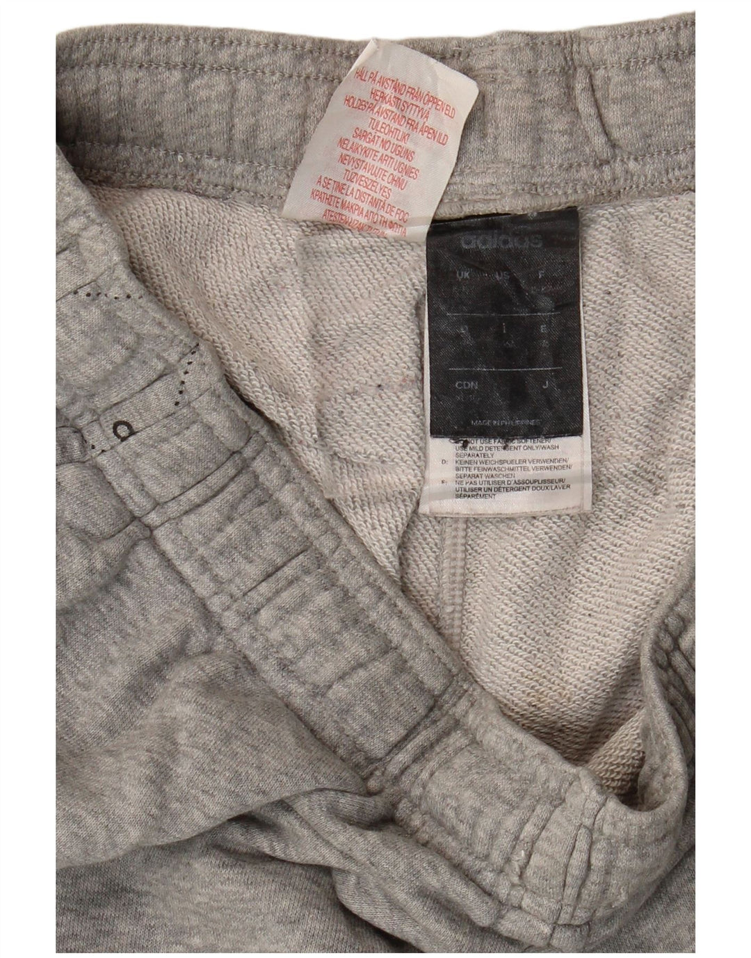 ADIDAS Meninos Calças de Treino Gráfico Joggers 15-16 Anos Cinza Algodão