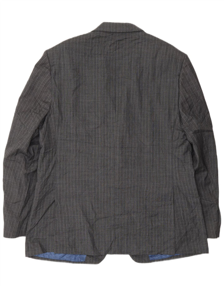 Jaqueta blazer masculina de 2 botões Marks & Spencer Reino Unido 44 XL cinza risca de giz lã
