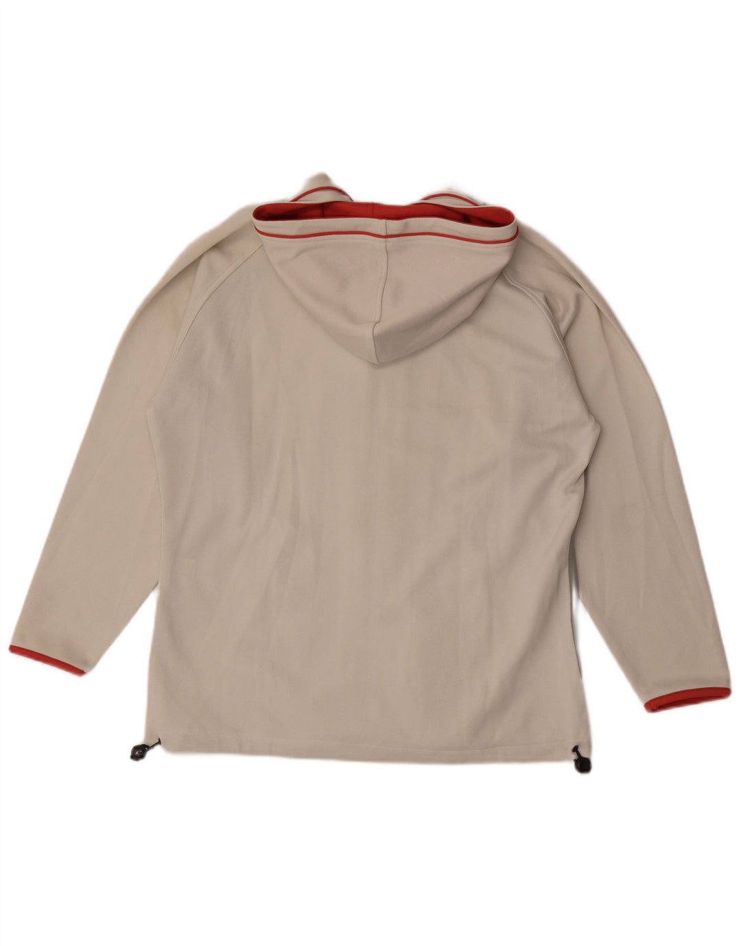Asics Mens Hooded Tracksuit Top Jacket Medium Off White Colourblock