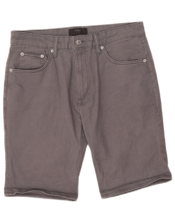 Shorts casuais masculinos Marks & Spencer W32 algodão cinza médio