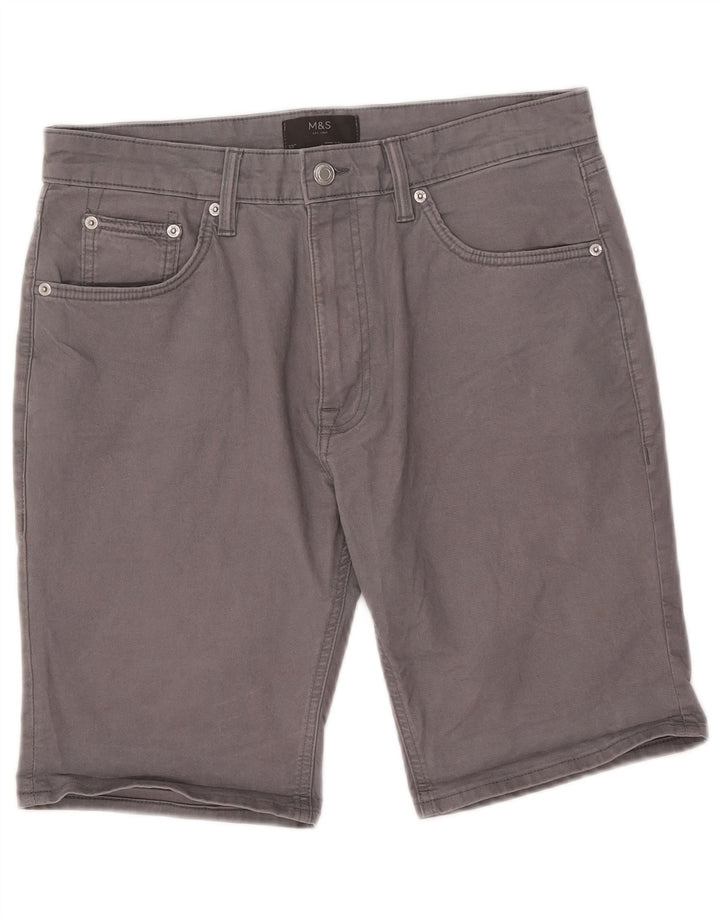 Shorts casuais masculinos Marks & Spencer W32 algodão cinza médio