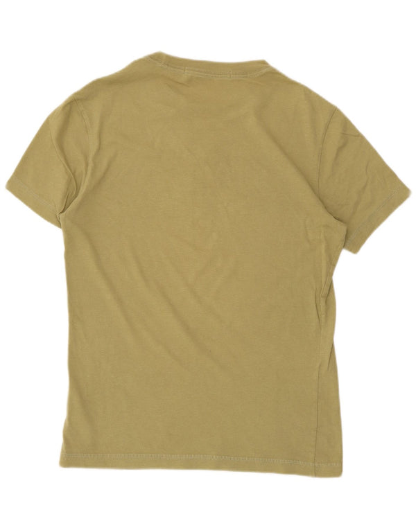 Camiseta feminina Calvin Klein Jeans com estampa gráfica UK 6 XS algodão cáqui