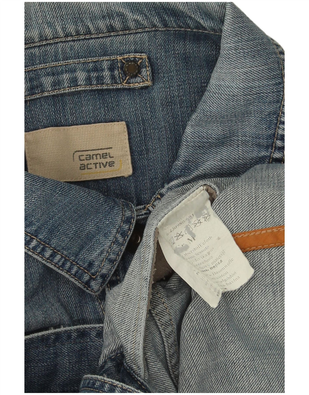 Jaqueta jeans masculina Camel Active UK 38 algodão azul médio