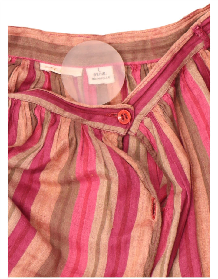 Saia feminina VINTAGE cintura alta plissada grande W26 listrada multicolorida