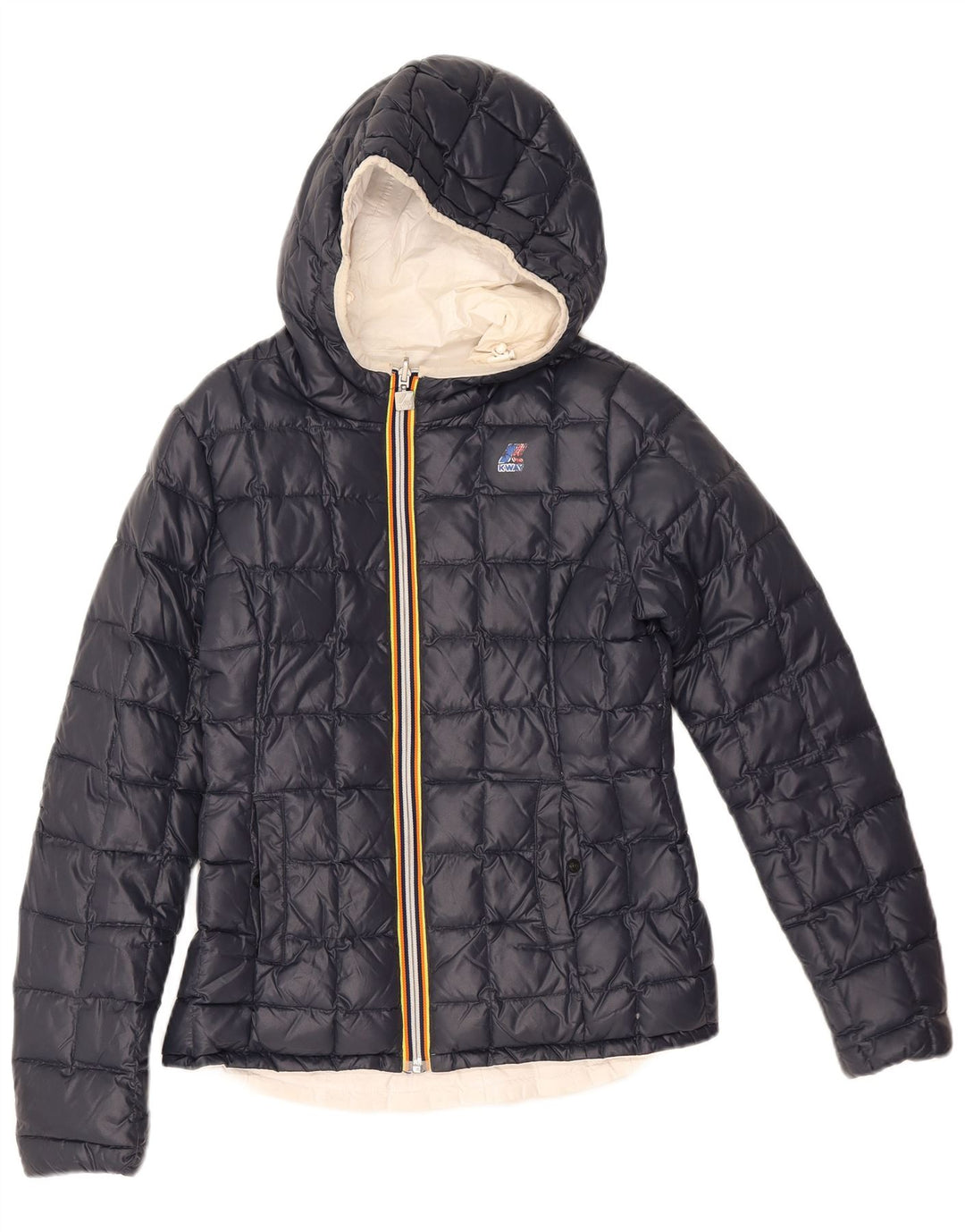 Jaqueta acolchoada com capuz para meninas K-Way 7-8 anos azul marinho