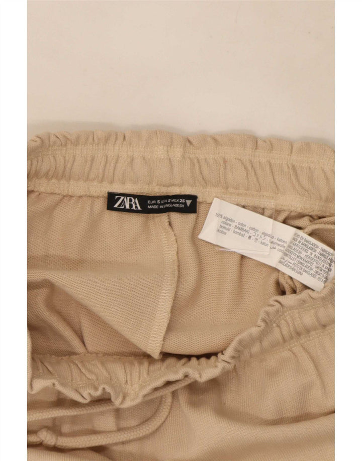 Saia midi feminina Zara pequena W26 algodão bege