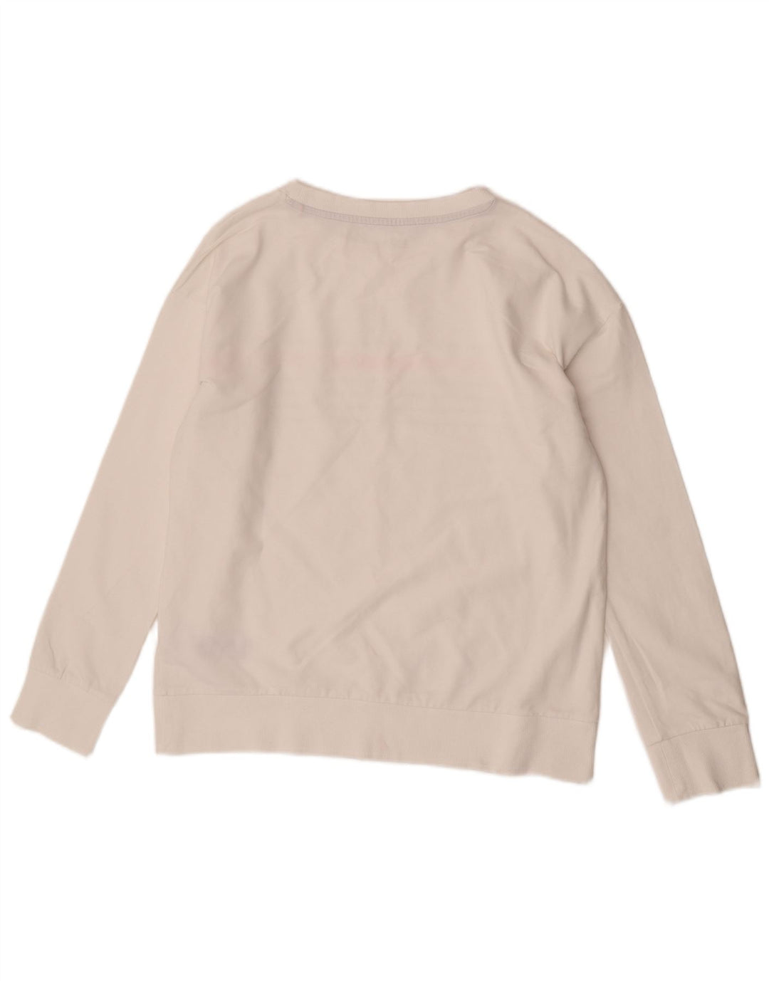 Suéter feminino Esprit UK 16 grande algodão listrado branco