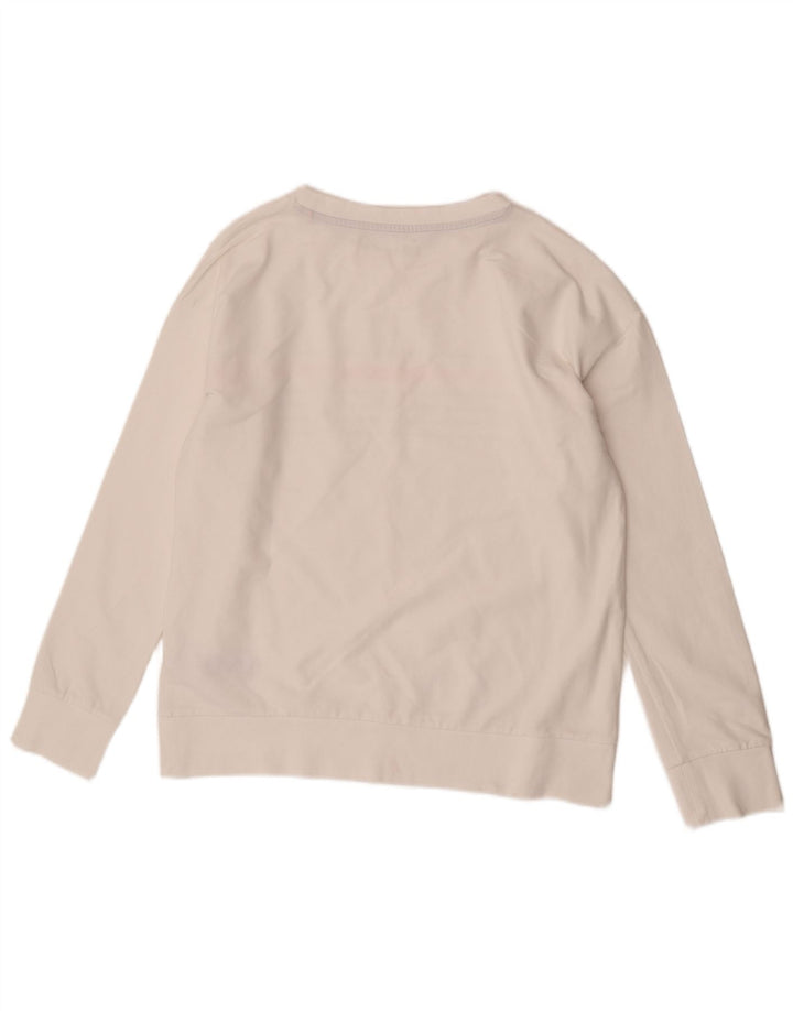Suéter feminino Esprit UK 16 grande algodão listrado branco