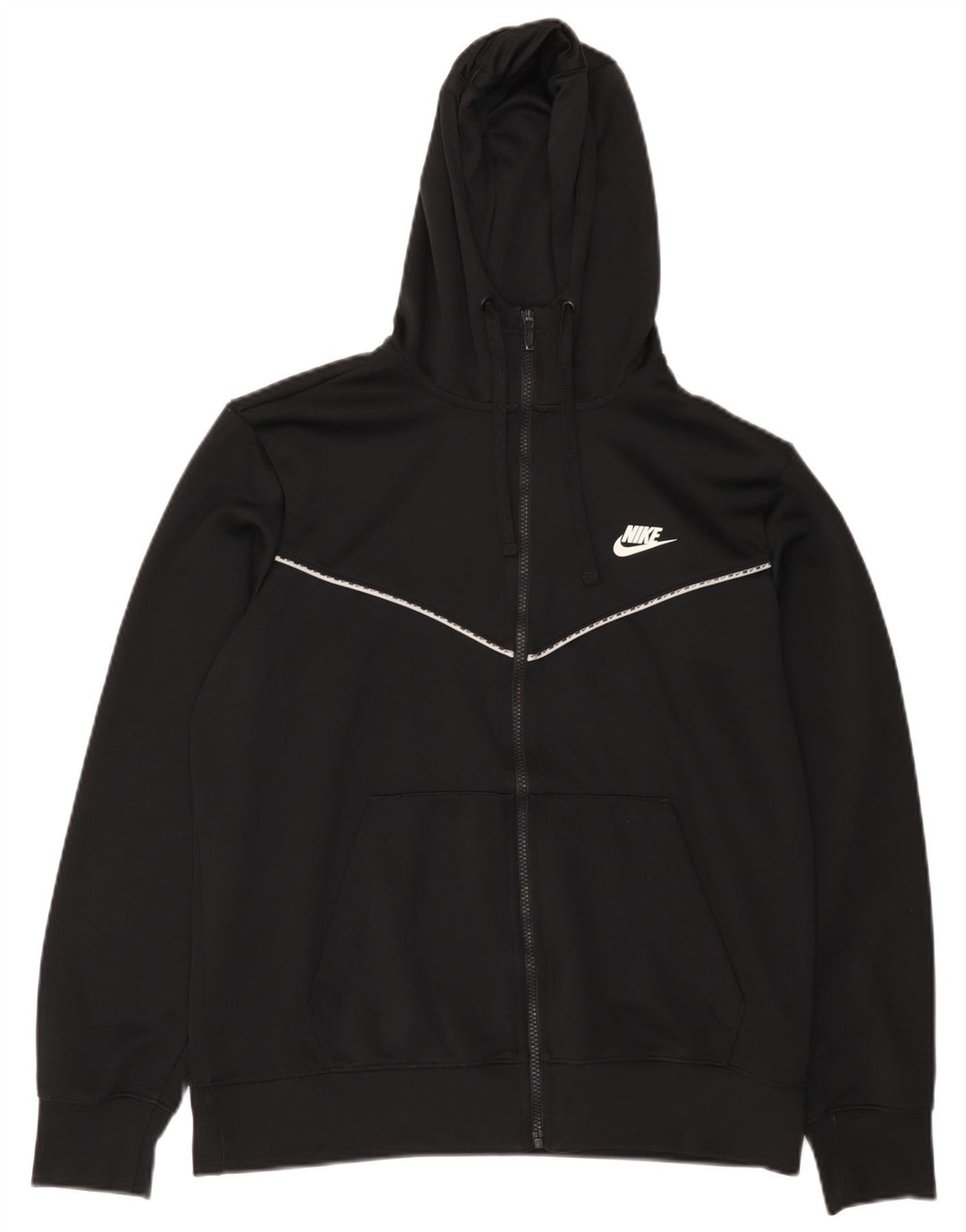 Suéter Nike masculino com capuz e zíper grande poliéster preto