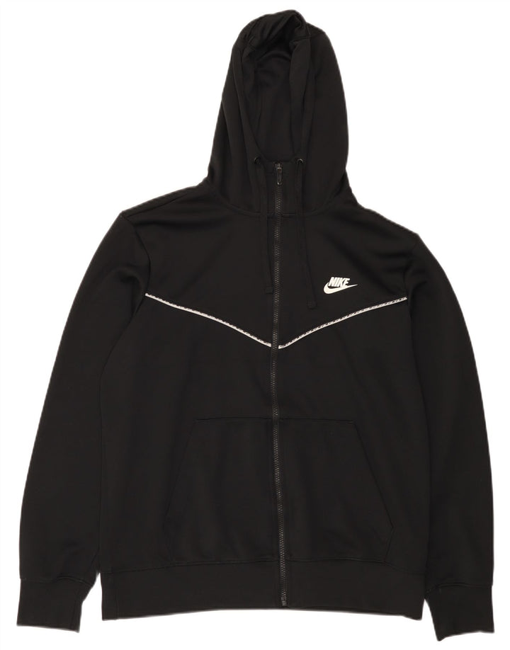 Suéter Nike masculino com capuz e zíper grande poliéster preto