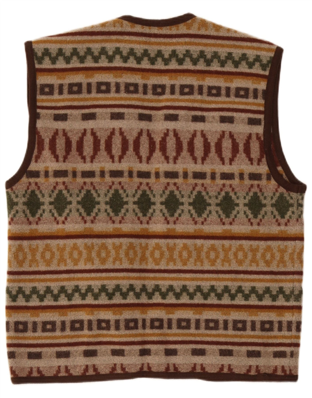 Colete masculino vintage grande marrom geométrico