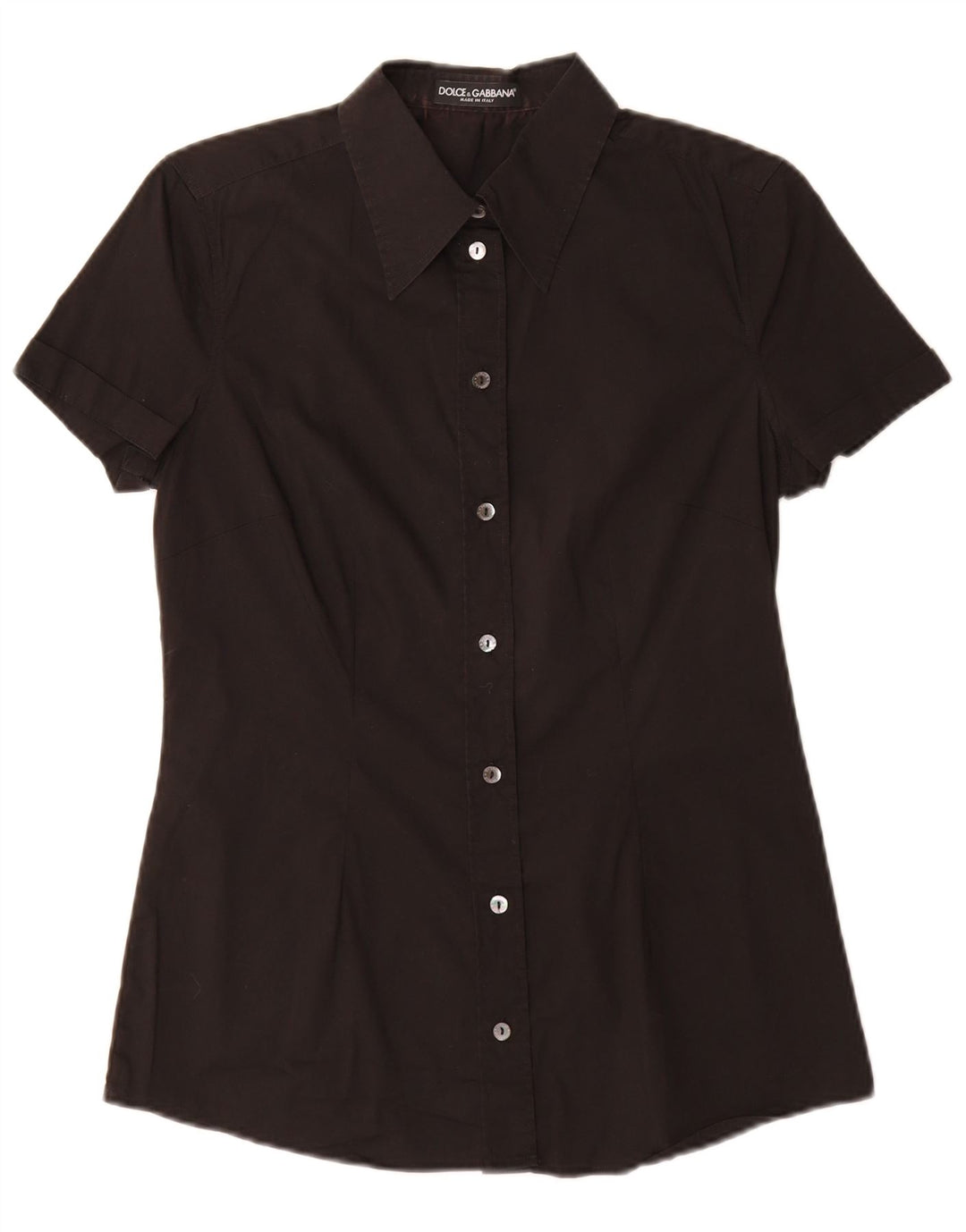 Camisa feminina de manga curta Dolce & Gabbana IT 42 algodão preto médio
