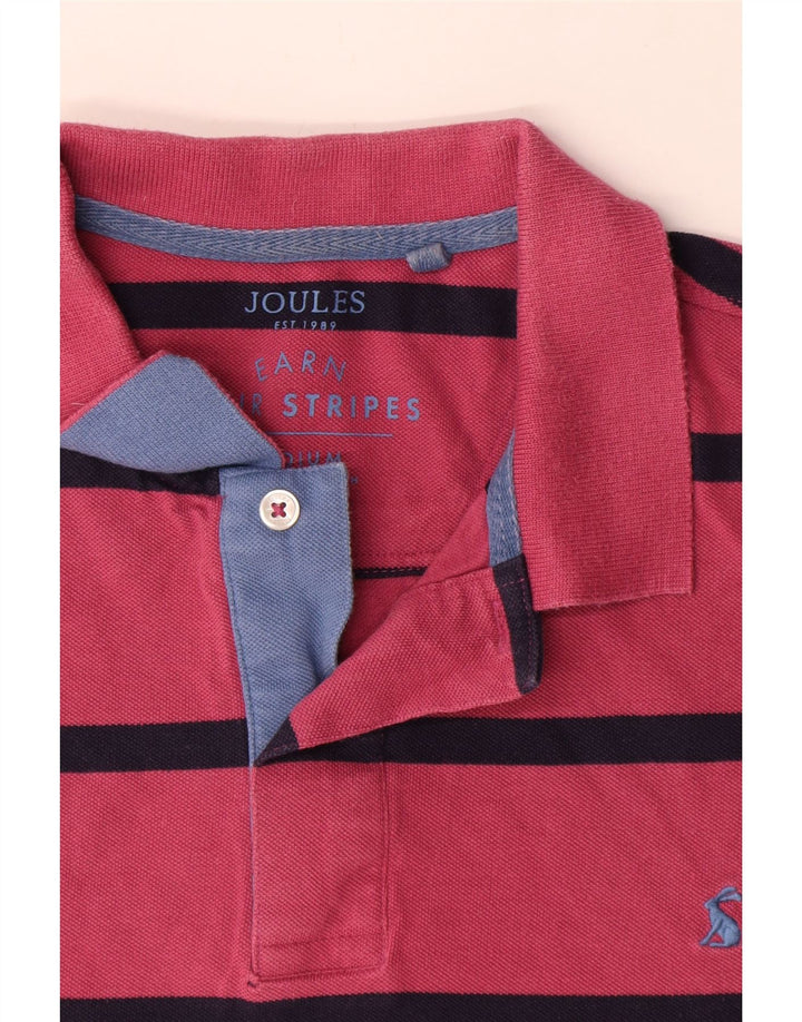 Camisa polo masculina Joules médio algodão listrado rosa