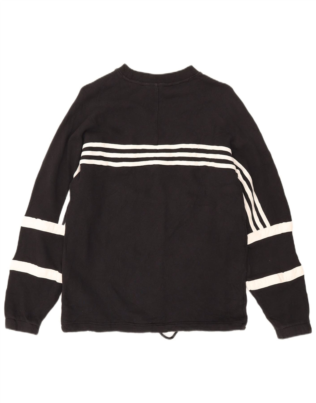 Adidas Womens Sweatshirt Jumper UK 10 Pequeno Algodão Preto
