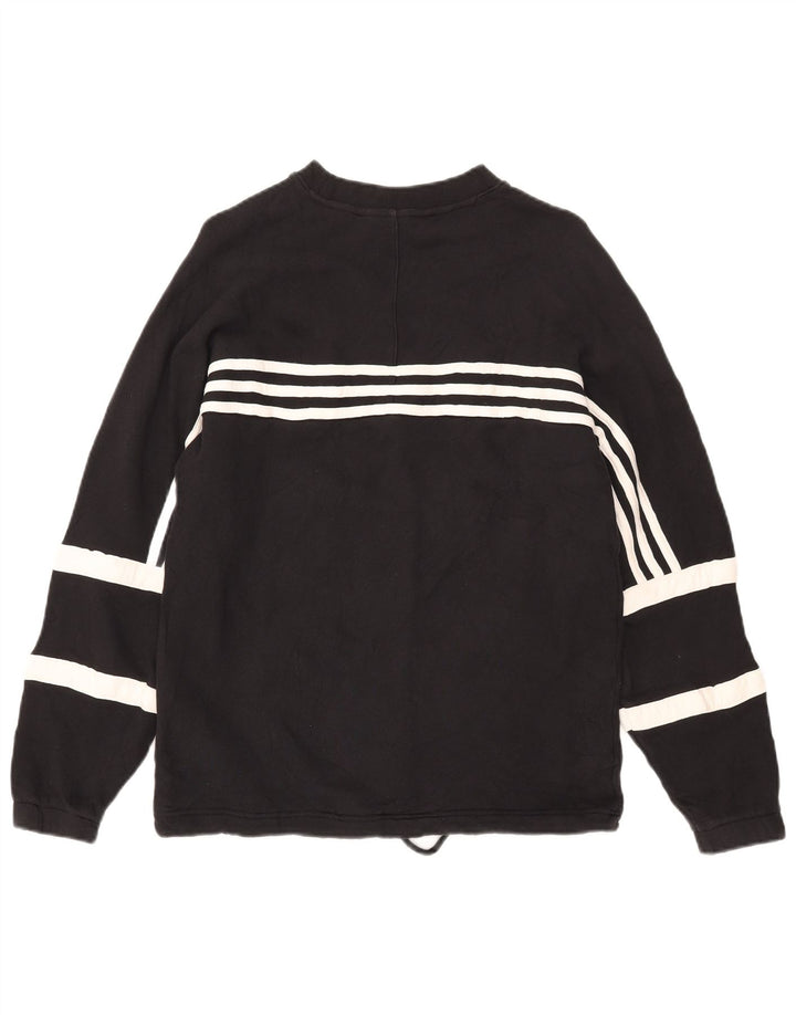 Adidas Womens Sweatshirt Jumper UK 10 Pequeno Algodão Preto