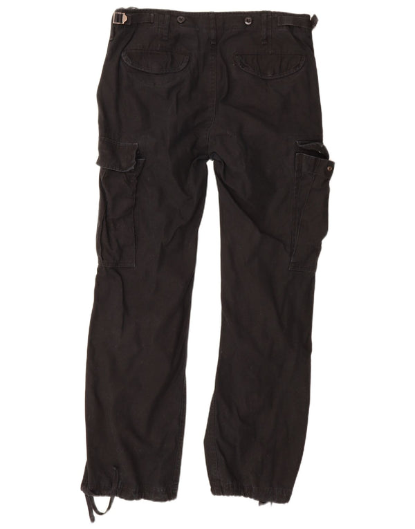 Brandit Mens Straight Cargo Trousers W31 L31 Black Cotton