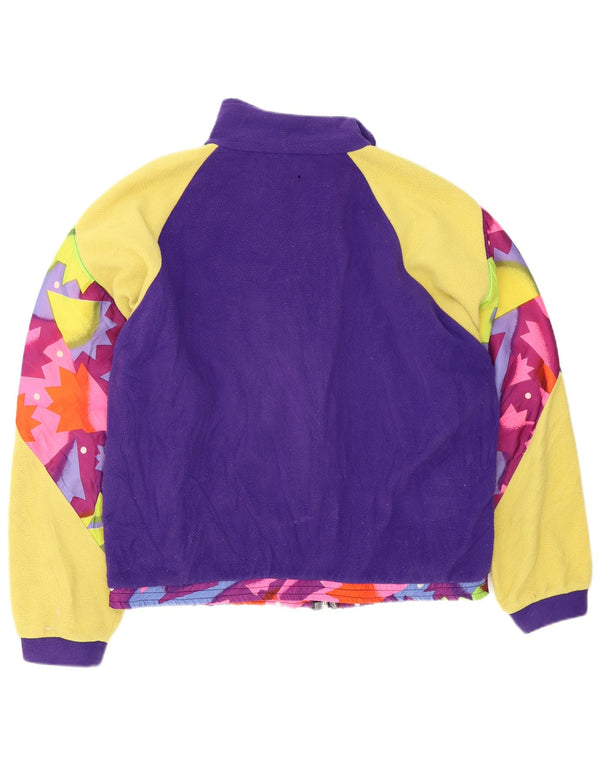 Vintage Mens Fleece Jacket UK 42 XL Purple Colourblock Polyester