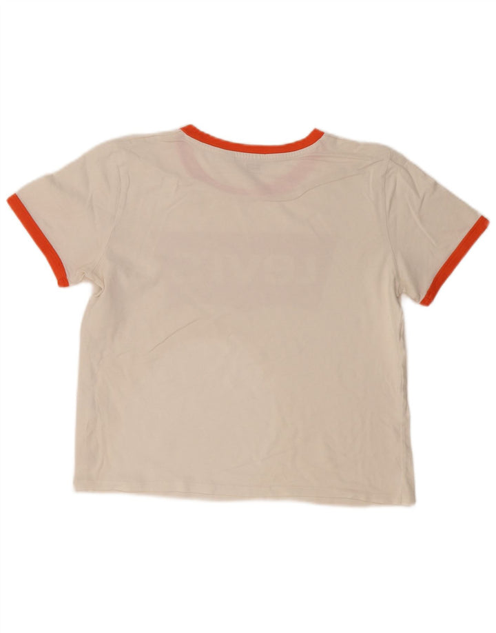 Camiseta feminina Levi's Crop Graphic UK 14 Médio Branco