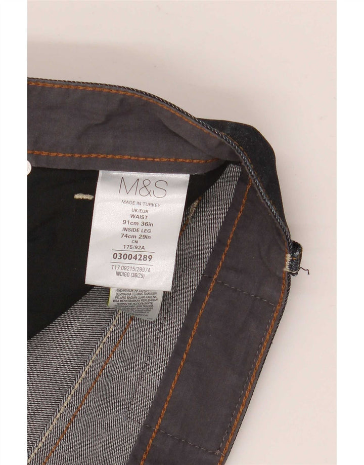 Marks & Spencer Masculino Autograph Slim Jeans W36 L29 Azul Marinho Algodão