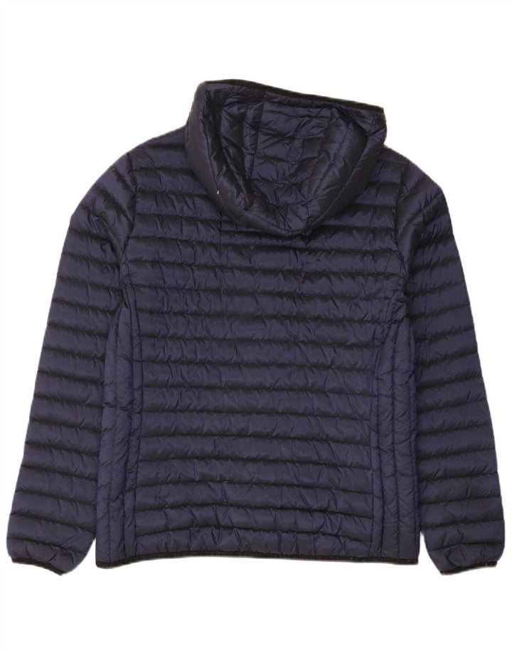 Jaqueta acolchoada com capuz feminina Superdry UK 16 grande nylon azul marinho