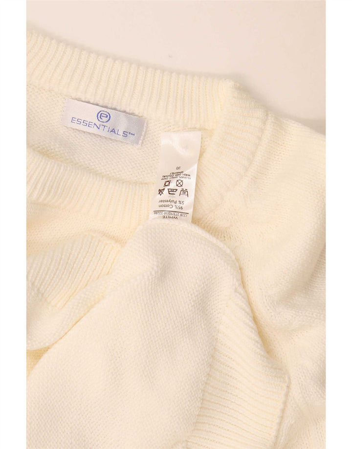 Suéter masculino Essentials com gola redonda 2XL algodão branco