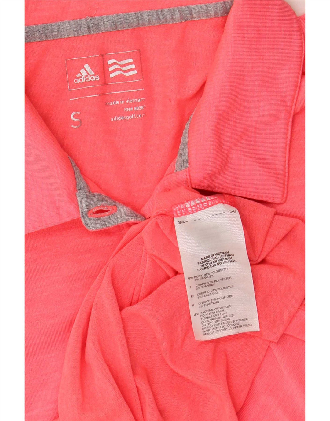 Camisa polo feminina Adidas UK 10 pequena rosa poliéster