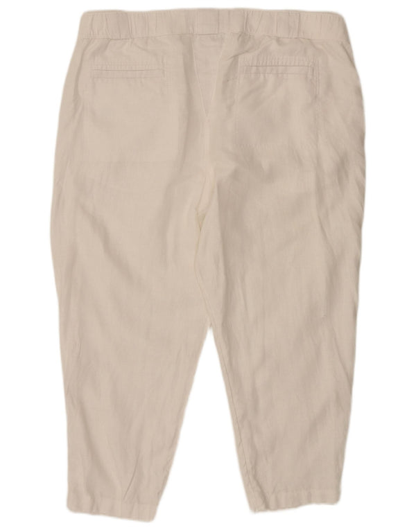 Calça feminina cortada cônica Marks & Spencer UK 20 2XL W40 L25 branca