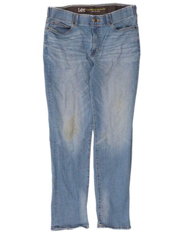 Lee Mens Extreme Motion Regular Tapered Jeans W36 L32 Azul Algodão