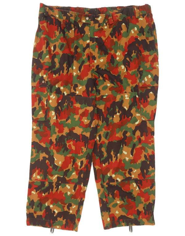 Calça cargo reta masculina vintage W46 L31 camuflagem multicolorida