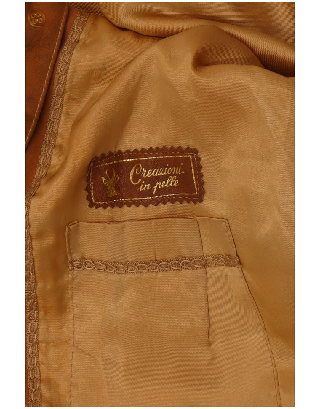 Jaqueta blazer feminina vintage de camurça com 3 botões Reino Unido 14 bege médio
