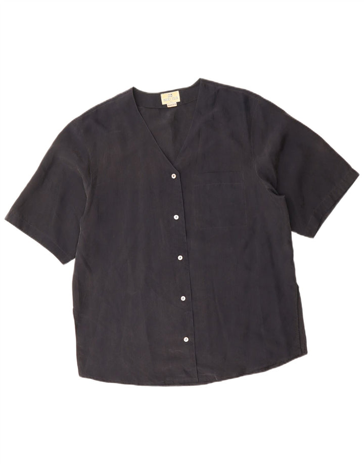 Blusa feminina manga curta BLUE CLUB IT 42 seda preta média