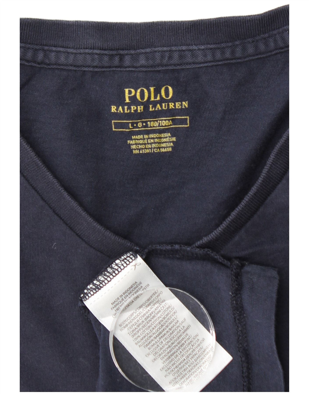 Camiseta masculina POLO RALPH LAUREN Top grande algodão azul marinho