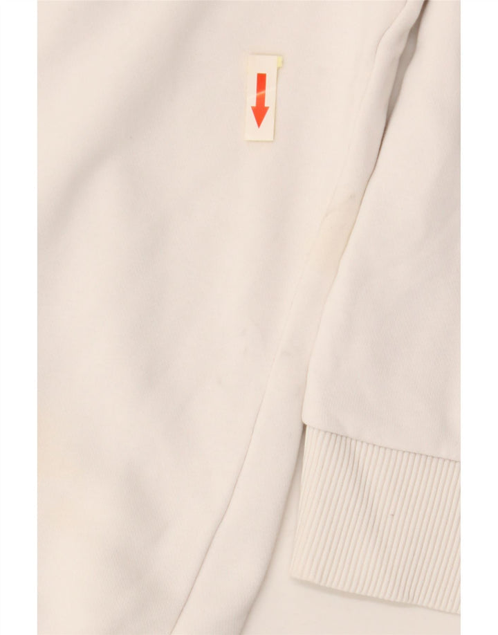 FILA Suéter feminino com capuz e estampa gráfica UK 10 pequeno algodão branco