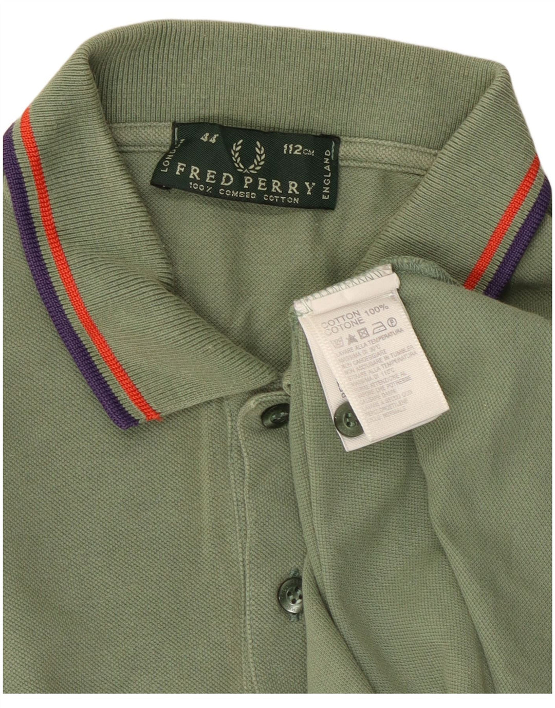 Camisa pólo masculina FRED PERRY algodão verde médio