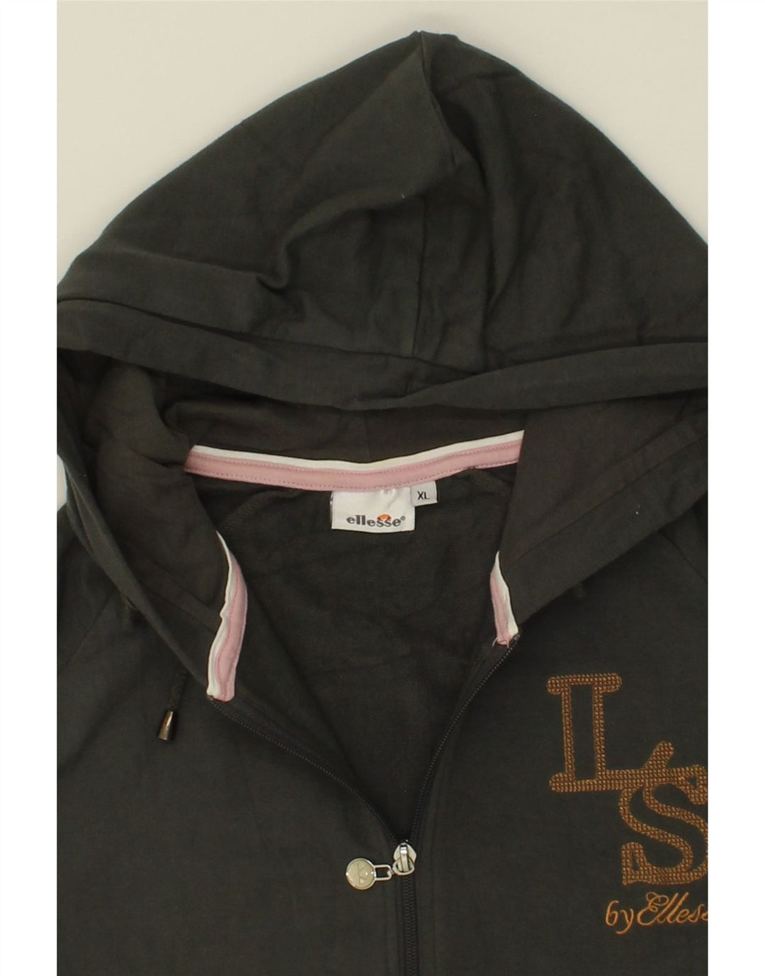 ELLESSE Womens Graphic Zip Hoodie Sweater UK 18 XL Green Vintage Ellesse and Second-Hand Ellesse from Messina Hembry 