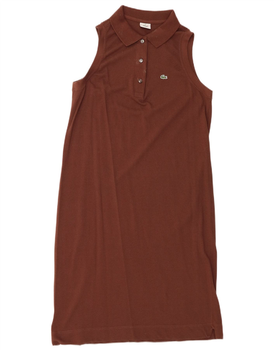 Vestido polo feminino sem mangas Lacoste tamanho 40 algodão marrom médio