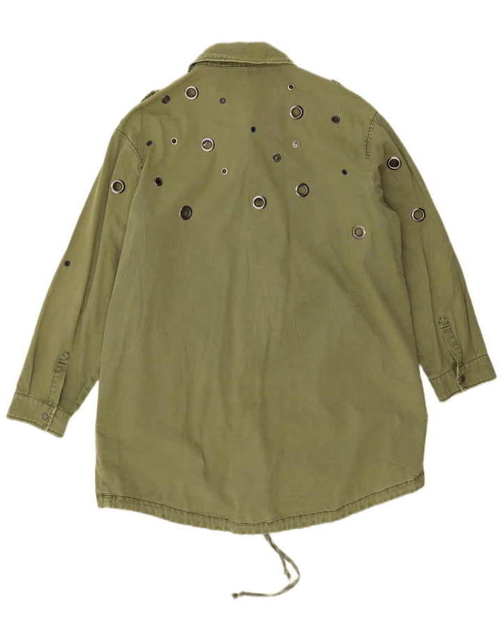 Jaqueta utilitária militar grande Zara feminina Reino Unido 14 médio cáqui