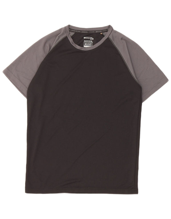Camiseta masculina Mountain Warehouse Top médio preto colorblock poliéster
