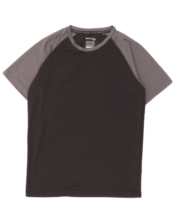 Camiseta masculina Mountain Warehouse Top médio preto colorblock poliéster