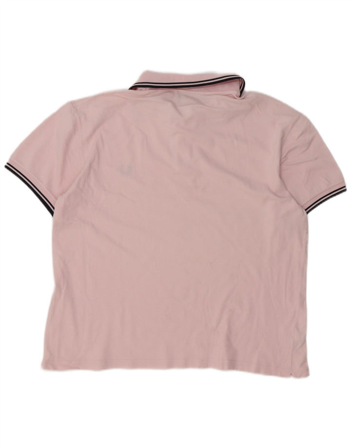 Camisa polo masculina Fred Perry grande algodão listrado rosa