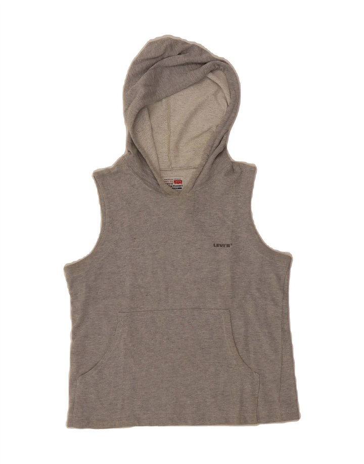 LEVI'S Girls Hooded Vest Top 8-9 Years Small Grey Cotton Vintage Levi's and Second-Hand Levi's from Messina Hembry 