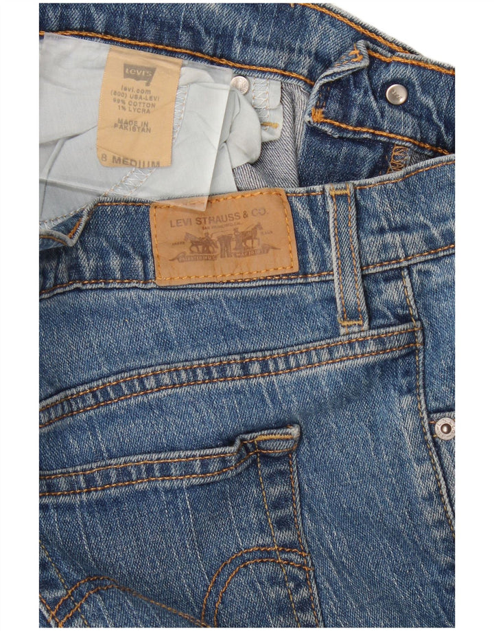 Calça jeans feminina Levi's 505 Straight US 8 médio W32 L28 azul algodão