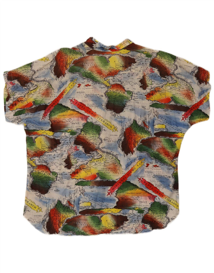 Camisa feminina Hammerle com padrão abstrato IT 46 grande multicolorida