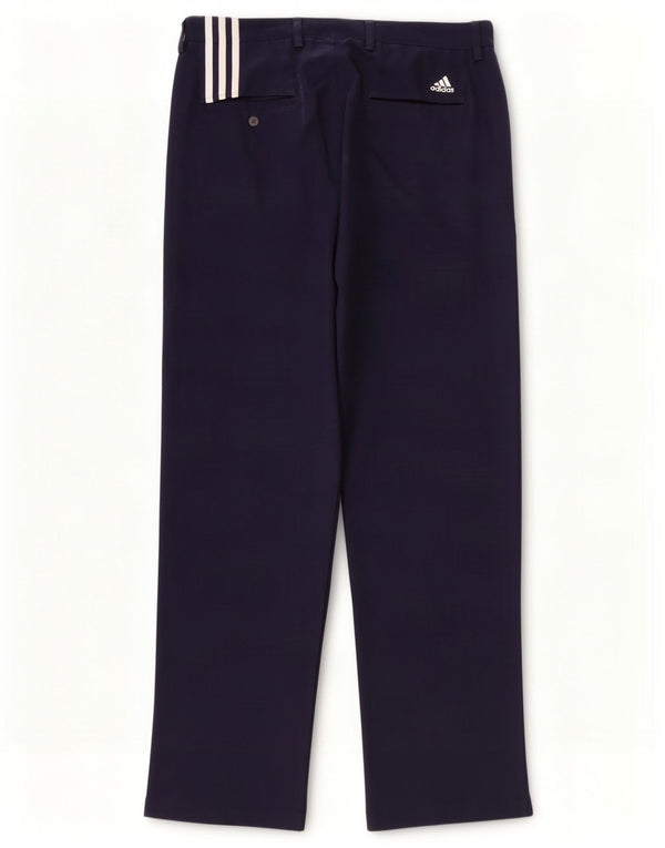Adidas Mens Climacool Straight Chino Calças W36 L31 Azul Marinho Xadrez