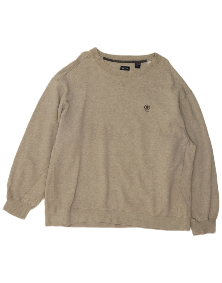 IZOD moletom masculino jumper XL algodão manchado cinza