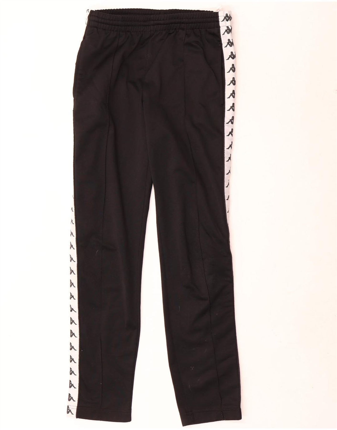 Calça de treino masculina Kappa com estampa gráfica pequena de poliéster colorido preto