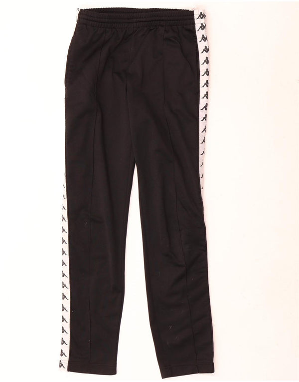 Calça de treino masculina Kappa com estampa gráfica pequena de poliéster colorido preto